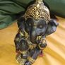 Baby Ganesha Black and Gold Figurine Image 3
