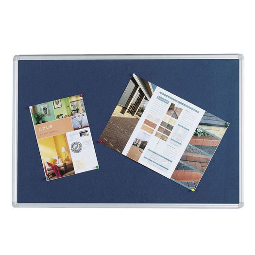 Aluminium Frame Felt Noticeboard 1200x900mm Blue