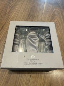 Paul Costelloe - set of 2 crystal candlesticks
