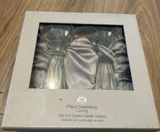 Paul Costelloe - set of 2 crystal candlesticks