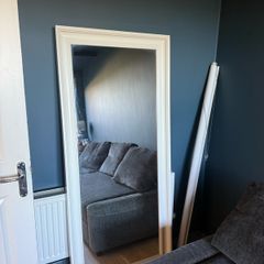 White lathe mirror
