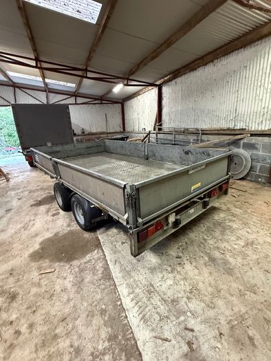 Ivor Williams 3.5 Tonne Flat Bed Drop Side Plant Trailer