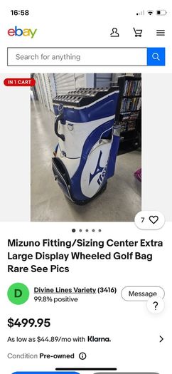 Mizuno Fitting Centre Extra Large Display Wheeled Golf Bag - Man Cave, Home Sim