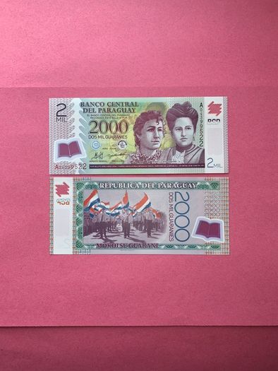 Paraguay  2,000 Guaranies  2008. ( UNCIRCULATED )  PICK  228a Polymer / Plastic .