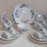 Beautiful Vintage Clare Bone China 14 Piece Teaset for Four in a Beautiful Blue Floral Pattern, Pattern Number 3045 Image 2