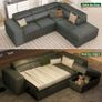 Monaco Corner Grey Sofa Bed Image 5