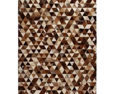 Rug Genuine Leather Patchwork 120x170 cm Triangle Brown/White