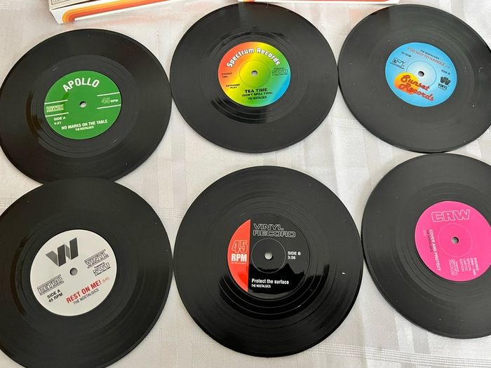 vinyl drinks coaster 6 pack