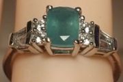Natural Green Agate Gemstone Ring