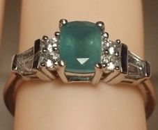 Natural Green Agate Gemstone Ring
