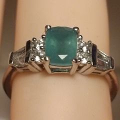Natural Green Agate Gemstone Ring