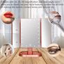 Makeup Mirror, Lighted Vanity Mirror with 1x/2x/3x Magnification, 21 LED Portable Trifold Mirror Touch Screen Dimming Dual Power, Illuminated Cosmetic Mirror for Countertop (MULTIPLE COLOURS) Image 7