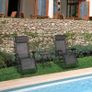 NEW SALE | 3pcs Sun Lounger Chairs with Table, Folding Zero Gravity Chairs, W/ Cup Holders, Grey Image 4