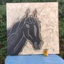 Mixed Media Original 3 Foot Square Horse Image 2