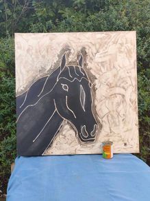 Fabulous 3 Foot Square Original Horse