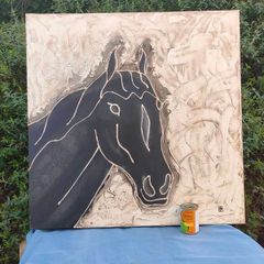 Fabulous 3 Foot Square Original Horse