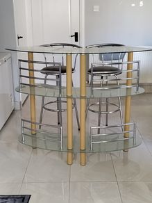 Bar and 2 Bar Stools