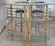 Bar and 2 Bar Stools