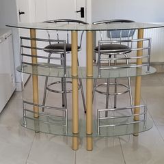 Bar and 2 Bar Stools