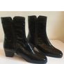Soffice Sogno Black Patent Leather Croc Ankle Boots EU36 UK3 Made in Italy  CAN POST Image 2