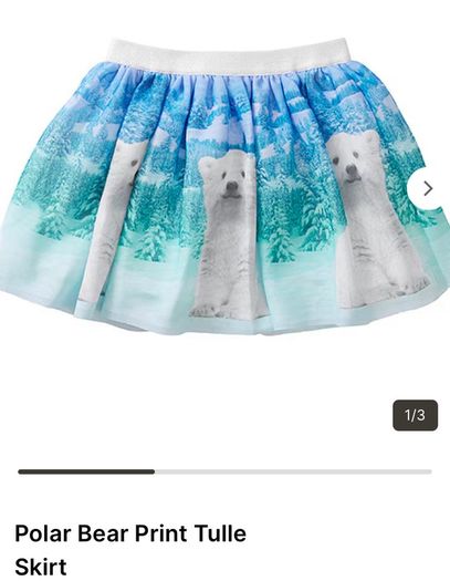 Baby girls Polar bear tulle skirt age 1 EUC