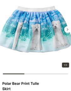 Baby girls Polar bear tulle skirt age 1 EUC