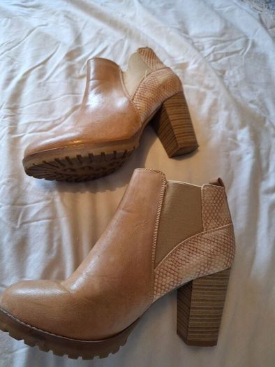 Cream Ankle Boots