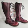 Dr Martens tall zip 20 eye boots knee hole burgundy 1B60 High UK6.5 EU40 US8.5 Image 4