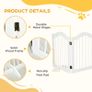 3 Panels Dog Gate w/ Support Feet Fence Safety Barrier Freestanding Wood White Image 6