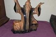 Vintage ceramic Wizard candle holder