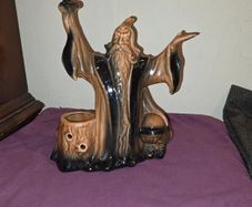 Vintage ceramic Wizard candle holder