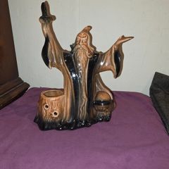 Vintage ceramic Wizard candle holder