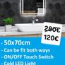 LED Bathroom Mirror 50x70cm Touch Switch Image 2