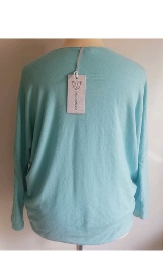 Carla Giannini Turquoise Aqua Knit Jumper Heart Star Ladies One Size NWT  CAN POST