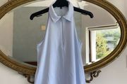 Massimo Dutti Sleeveless Blouse Baby Blue Collared Blouse Size XS Formal