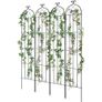 Garden Trellis for Climbing Plants, 87 x 20 in, 4 Packs Rustproof Metal Garden Flower Trellis, Outdoor Climbing Rose Trellis Cucumbers Support, Decorative Clematis Trellis for Courtyards Lawns Image 9