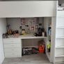 Ikea SMASTAD Loft bed, white with desk with 4 drawers, wardrobe with drawers and a bookcase Image 2