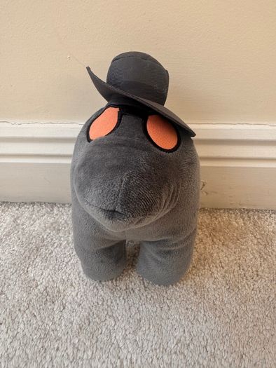 Among Us Grey Plush Soft Toy With Hat Gray  Toikido approx. 20 cm. Used Please see photos