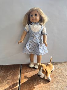 American Girl doll Kit Kittredge with dog