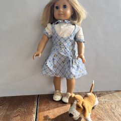 American Girl doll Kit Kittredge with dog