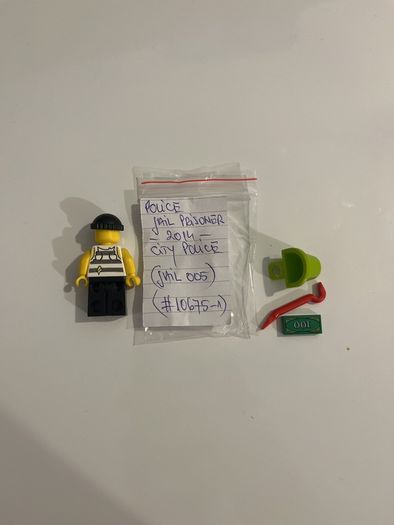 Lego City Police Jail Prisoner minifigure