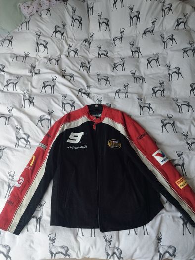 Original Vintage Nascar Racing Leather Jacket Dodge McDonalds