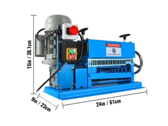 5-40MM Automatic Wire Stripping Machine 370W Kinds Of Metal Cable Wire Stripper With 10 Blades Powered Electric Wire Stripper 15 M/Min