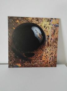 Limited edition contemporary tech-art, abstract series - Black oil spheres / gold leaf texture