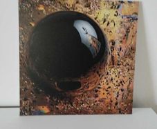 Limited edition contemporary tech-art, abstract series - Black oil spheres / gold leaf texture