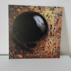 Limited edition contemporary tech-art, abstract series - Black oil spheres / gold leaf texture