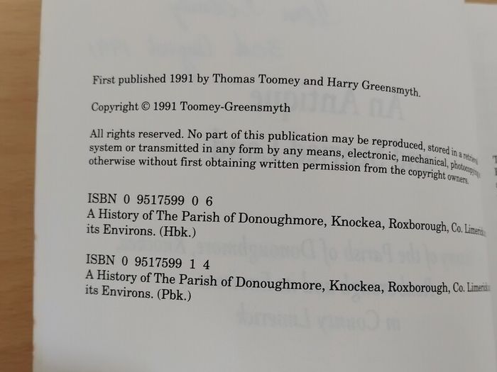 An Antique and Storied Land p/b 1991 Co. Limerick Local History Parishes FREEPOST