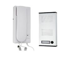 SCS Sentinel 2 Wire Audio Intercom for Building - 1 Wired Intercom Handset and 1 Aluminum Outdoor Street Plate - AudioKit 32068