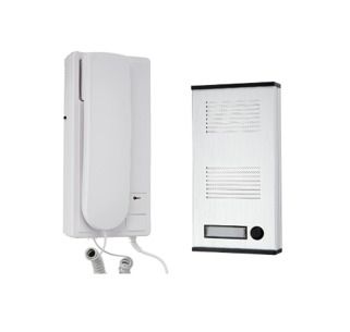 SCS Sentinel 2 Wire Audio Intercom for Building - 1 Wired Intercom Handset and 1 Aluminum Outdoor Street Plate - AudioKit 32068