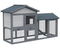 Wooden Rabbit Hutch Outdoor, Double Tier Guinea Pig Hutch, Small Animal House Water-Resistant Roof Ramp